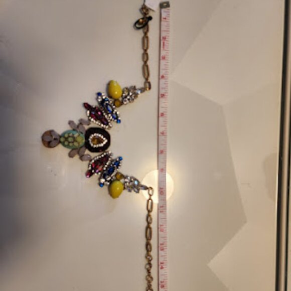 J. Crew Multicolor Rhinestone Statement Bib Necklace - Picture 5 of 5